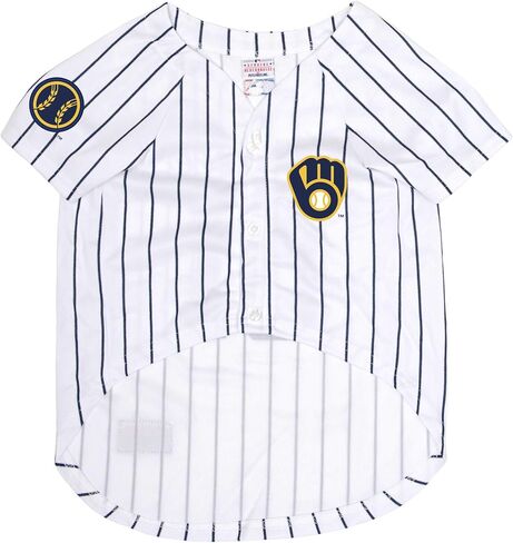 MLB Jersey for Dogs & Cats - Baseball Milwaukee Brewers Pet Jersey, Medium. in Saudi Arabia