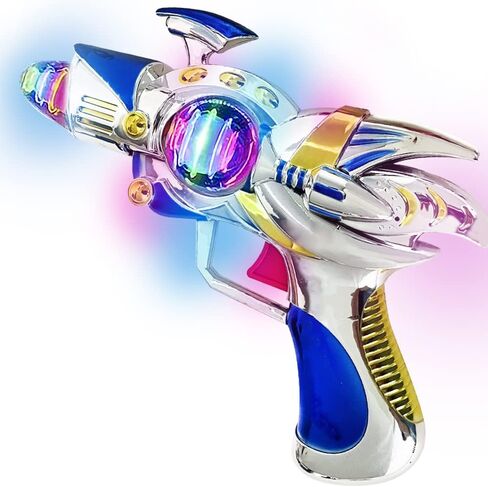 ArtCreativity Blue Super Spinning Space Blaster Gun with Flashing LEDs and Sound Effects, Cool Futuristic Toy Gun with Batteries Included, Great Gift Idea for Kids in Saudi Arabia