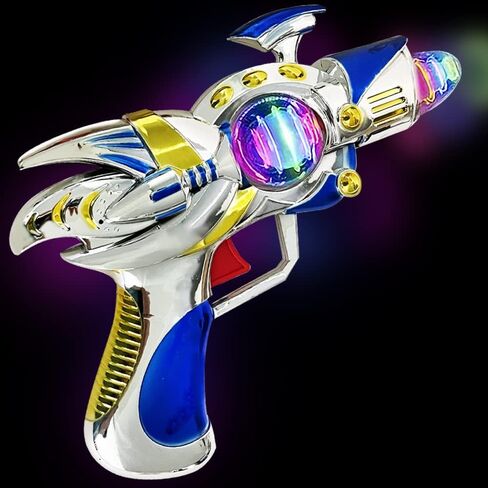 ArtCreativity Blue Super Spinning Space Blaster Gun with Flashing LEDs and Sound Effects, Cool Futuristic Toy Gun with Batteries Included, Great Gift Idea for Kids in Saudi Arabia