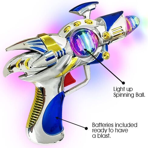ArtCreativity Blue Super Spinning Space Blaster Gun with Flashing LEDs and Sound Effects, Cool Futuristic Toy Gun with Batteries Included, Great Gift Idea for Kids in Saudi Arabia