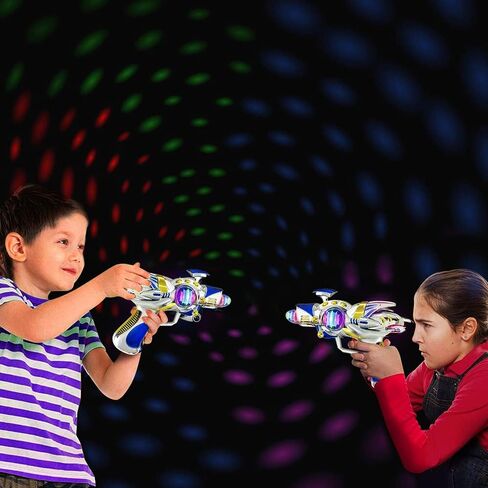 ArtCreativity Blue Super Spinning Space Blaster Gun with Flashing LEDs and Sound Effects, Cool Futuristic Toy Gun with Batteries Included, Great Gift Idea for Kids in Saudi Arabia
