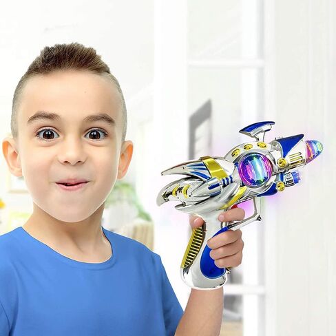 ArtCreativity Blue Super Spinning Space Blaster Gun with Flashing LEDs and Sound Effects, Cool Futuristic Toy Gun with Batteries Included, Great Gift Idea for Kids in Saudi Arabia