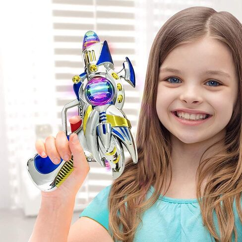 ArtCreativity Blue Super Spinning Space Blaster Gun with Flashing LEDs and Sound Effects, Cool Futuristic Toy Gun with Batteries Included, Great Gift Idea for Kids in Saudi Arabia