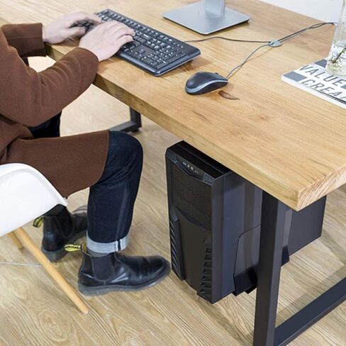 حامل وحدة المعالجة المركزية uyoyous تحت المكتب، قابل للتعديل على الحائط، حامل برج الكمبيوتر عالي التحمل، عرض قابل للتعديل من 5.7 بوصة إلى 9.6 بوصة، الارتفاع من 11.8 بوصة إلى 19.7 بوصة، يحمل ما يصل إلى 55 رطلًا in Kuwait