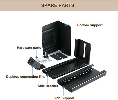حامل وحدة المعالجة المركزية uyoyous تحت المكتب، قابل للتعديل على الحائط، حامل برج الكمبيوتر عالي التحمل، عرض قابل للتعديل من 5.7 بوصة إلى 9.6 بوصة، الارتفاع من 11.8 بوصة إلى 19.7 بوصة، يحمل ما يصل إلى 55 رطلًا in Kuwait