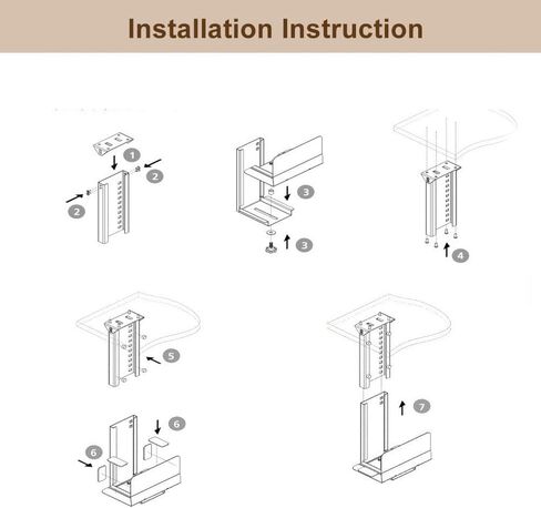 حامل وحدة المعالجة المركزية uyoyous تحت المكتب، قابل للتعديل على الحائط، حامل برج الكمبيوتر عالي التحمل، عرض قابل للتعديل من 5.7 بوصة إلى 9.6 بوصة، الارتفاع من 11.8 بوصة إلى 19.7 بوصة، يحمل ما يصل إلى 55 رطلًا in Kuwait