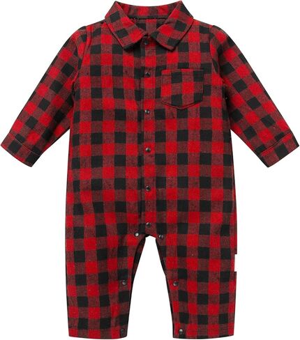 IBTOM CASTLE Newborn Baby Boy One-Piece Flannel Plaid Romper Long Sleeve Bodysuit Gentleman Jumpsuit Formal Birthday Outfits in Saudi Arabia