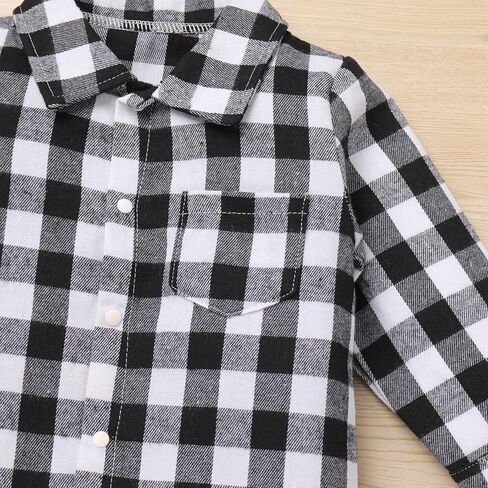 IBTOM CASTLE Newborn Baby Boy One-Piece Flannel Plaid Romper Long Sleeve Bodysuit Gentleman Jumpsuit Formal Birthday Outfits in Saudi Arabia