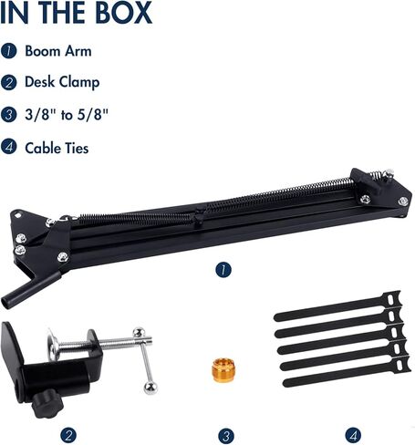 Boom Arm Compatible with Shure Sm7b and Shure Sm58 Mic, Desk Mic Stand for Shure Series Microphone Such As Shure Mv7 Sm57 Se215 and Mv88. in Kuwait