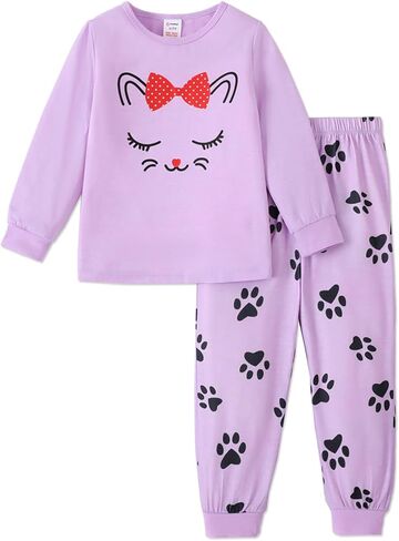 PATPAT Toddler Kids Girls Pajama Sets Unicorn PJs 2 Piece Long Sleeve Sleepwear 3-12 Years in Saudi Arabia