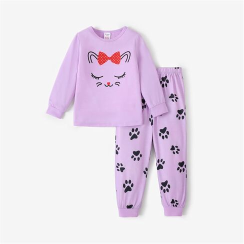 PATPAT Toddler Kids Girls Pajama Sets Unicorn PJs 2 Piece Long Sleeve Sleepwear 3-12 Years in Saudi Arabia