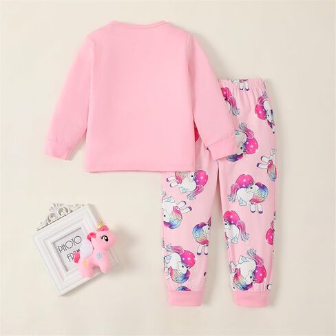 PATPAT Toddler Kids Girls Pajama Sets Unicorn PJs 2 Piece Long Sleeve Sleepwear 3-12 Years in Saudi Arabia