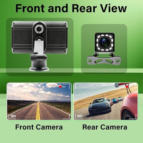 7" HD Carplay Screen for Car, Wireless Carplay/Android Auto Touch Screen, Portable Carplay Car Radio with Bluetooth/Mirror Link/FM/AUX, 1080p Backup Camera, GPS Navigation, Voice Control for All Cars in Saudi Arabia
