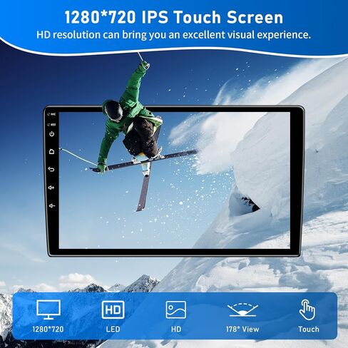 10.2 بوصة 5G WiFi 4+32GB راديو ترقية ستيريو للسيارة لسيارة Jeep Wrangler JK Compass Grand Cherokee، وحدة رأس Android 13 مع Carplay Andriod Auto GPS Bluetooth FM/RDS Radio Morrior Link&SWC in Kuwait