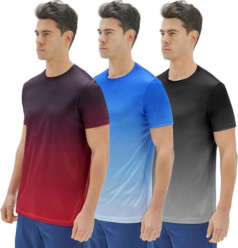 DEOLAX Mens T-Shirts Crew Neck Workout Short Sleeve Shirts Lightweight Soft Classic Casual Fit Muscle Tops Tee Shirt for Men in Saudi Arabia