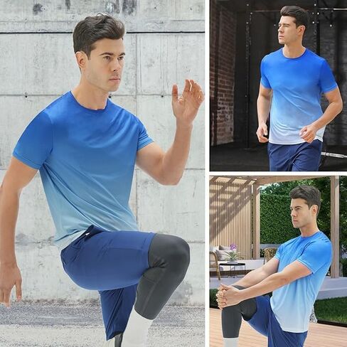 DEOLAX Mens T-Shirts Crew Neck Workout Short Sleeve Shirts Lightweight Soft Classic Casual Fit Muscle Tops Tee Shirt for Men in Saudi Arabia