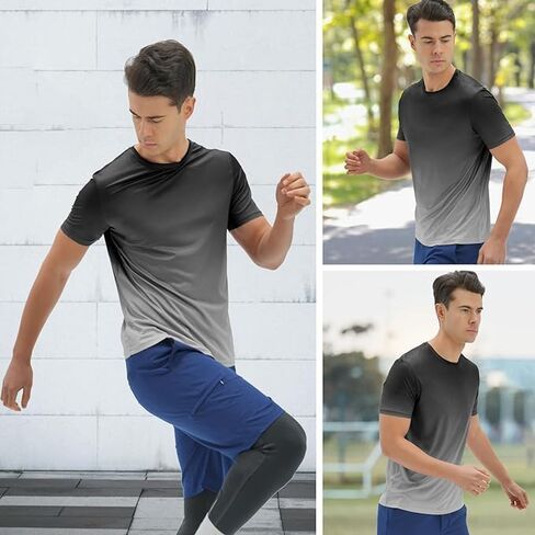 DEOLAX Mens T-Shirts Crew Neck Workout Short Sleeve Shirts Lightweight Soft Classic Casual Fit Muscle Tops Tee Shirt for Men in Saudi Arabia