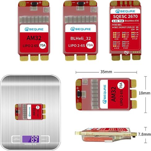 وحدة تحكم في السرعة AM32 بدون فرش 2-6S 70A ESC لملحقات طائرات RC بدون طيار (NO BEC). in Kuwait