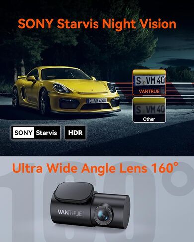 كاميرا خلفية Vantrue N4 Pro 1080P قابلة للتعديل، رؤية ليلية ستارفيس، رؤية زاوية واسعة 165 درجة، HDR، مناسبة لمعظم السيارات، البيك أب، الشاحنات، سيارات الدفع الرباعي، الميني فان، سيارات السيدان in Kuwait