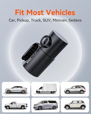 كاميرا خلفية Vantrue N4 Pro 1080P قابلة للتعديل، رؤية ليلية ستارفيس، رؤية زاوية واسعة 165 درجة، HDR، مناسبة لمعظم السيارات، البيك أب، الشاحنات، سيارات الدفع الرباعي، الميني فان، سيارات السيدان in Kuwait