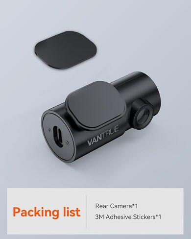 كاميرا خلفية Vantrue N4 Pro 1080P قابلة للتعديل، رؤية ليلية ستارفيس، رؤية زاوية واسعة 165 درجة، HDR، مناسبة لمعظم السيارات، البيك أب، الشاحنات، سيارات الدفع الرباعي، الميني فان، سيارات السيدان in Kuwait