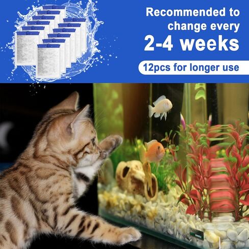 12 عبوة خرطوشة فلتر كبيرة متوافقة مع مرشحات الطاقة Tetra Whisper Bio-Bag 20i,40i/IQ20,30,45,60/PF20,30,40,60 خرطوشة فلتر كبيرة لمرشح Tetra Whisper in Kuwait