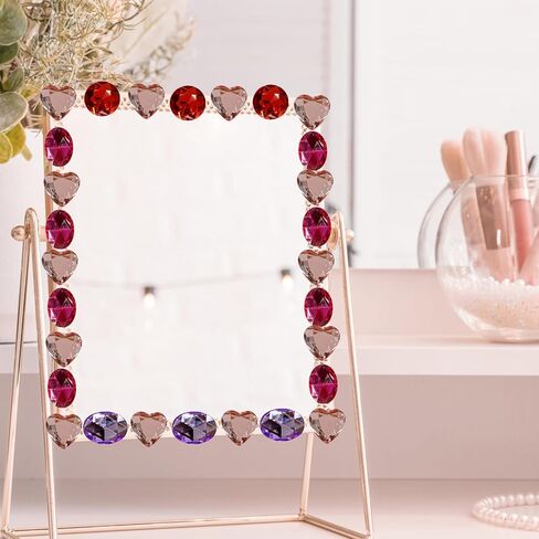 1 "أحجار كريمة للصياغة، 100 قطعة متنوعة ملونة مسطحة الظهر على شكل قلب مستدير من أحجار الراين الأكريليك للحرف اليدوية، ملحقات تزيين الحفلات ذات الطابع الشخصي، أحجار كريمة للزينة in Kuwait