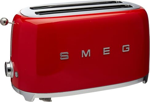 Smeg TSF02RDUS محمصة خبز جمالية ذات طراز الخمسينات مكونة من 4 شرائح، باللون الأحمر in Kuwait