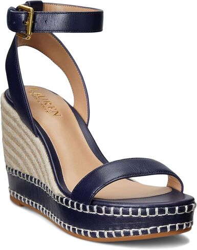 Lauren Ralph Lauren Hilarie Espadrille - Sandals for Women - Smooth Leather Upper - Adjustable Buckle Closure in Saudi Arabia