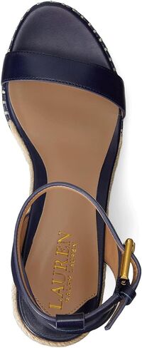 Lauren Ralph Lauren Hilarie Espadrille - Sandals for Women - Smooth Leather Upper - Adjustable Buckle Closure in Saudi Arabia