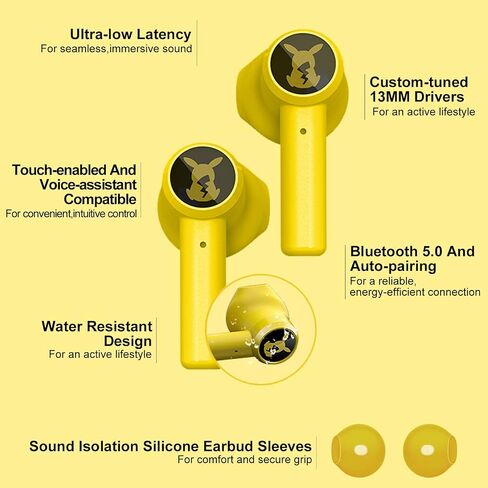 New Kids Wireless Earbuds with Elf Ball Charging Box, Touch Control Wireless Earbuds for Kids, Bluetooth 5.0 in-Ear Wireless Earphones with Mic for Android iOS Cell Phone Computer Laptop in Saudi Arabia