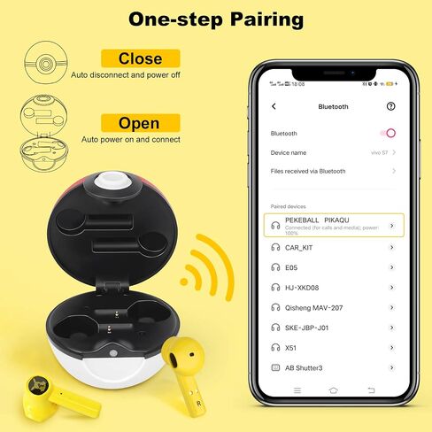 New Kids Wireless Earbuds with Elf Ball Charging Box, Touch Control Wireless Earbuds for Kids, Bluetooth 5.0 in-Ear Wireless Earphones with Mic for Android iOS Cell Phone Computer Laptop in Saudi Arabia