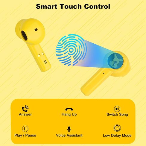 New Kids Wireless Earbuds with Elf Ball Charging Box, Touch Control Wireless Earbuds for Kids, Bluetooth 5.0 in-Ear Wireless Earphones with Mic for Android iOS Cell Phone Computer Laptop in Saudi Arabia