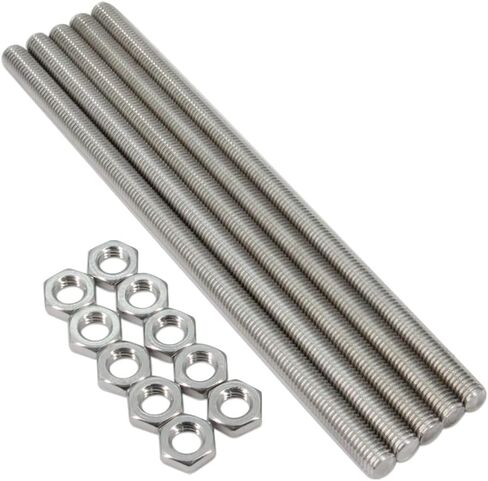5 قطعة M10 x 250 مللي متر 304 الفولاذ المقاوم للصدأ قضيب ملولب بالكامل خيوط اليد اليمنى 1.5 مللي متر الملعب مع 10 قطعة صواميل سداسية in Saudi Arabia