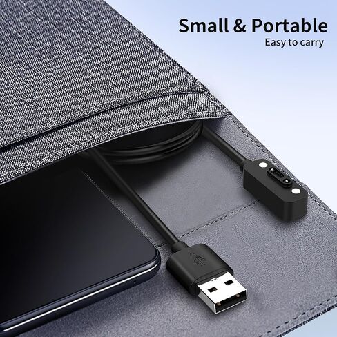 شاحن الساعة الذكية TiMOVO متوافق مع Xplora X6 Pro/Xplora X6 Play، [2 حزمة] كابل شحن USB مغناطيسي 3.3 قدم/1 متر، ملحقات حامل كابل شحن بديلة تناسب Xplora X6 Play، أسود وأبيض in Kuwait