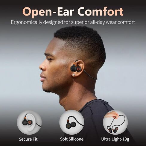 Ortizan Open Ear Headphones, Bluetooth 5.3 Wireless Air Conduction Headphones Sport Earbuds, Premium Sound, IPX6 Waterproof, Clear Call, 19g Lightweight Earphones for Running Cycling Workouts in Kuwait