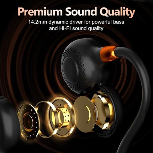 Ortizan Open Ear Headphones, Bluetooth 5.3 Wireless Air Conduction Headphones Sport Earbuds, Premium Sound, IPX6 Waterproof, Clear Call, 19g Lightweight Earphones for Running Cycling Workouts in Kuwait