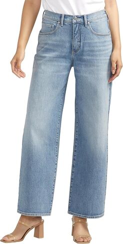 Silver Jeans Co. Women's The Slouchy Straight Mid Rise Jeans in Kuwait