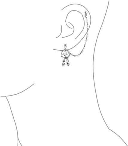 White Blue Pink Native American Indian Western Jewelry Dream Catcher Feather Double Piercing Single Ear Cartilage Stud For Women Teen Surgical Steel 14G in Saudi Arabia