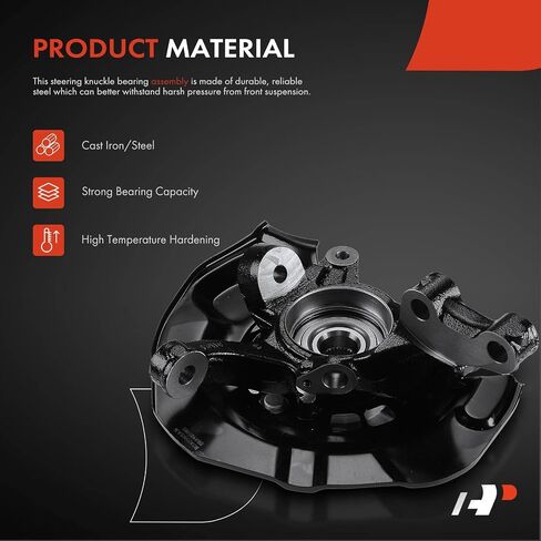 مجموعة مفصل التوجيه الأمامي الممتاز ومجموعة محور تحمل العجلة متوافقة مع Toyota Avalon 2005-2011 V6 3.5L، مع 5 عروة، جانب الركاب الأيمن، استبدال # 43211AA010 in Saudi Arabia