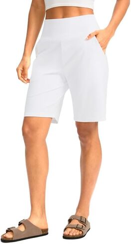 شورت برمودا طويل للنساء من G Gradual مع جيوب، شورت عالي الخصر بطول الركبة للنساء للمشي والتمارين الرياضية in Kuwait