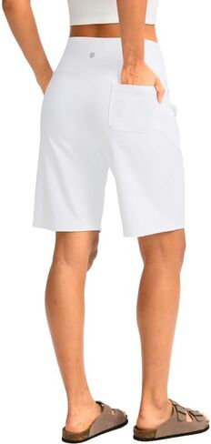 شورت برمودا طويل للنساء من G Gradual مع جيوب، شورت عالي الخصر بطول الركبة للنساء للمشي والتمارين الرياضية in Kuwait