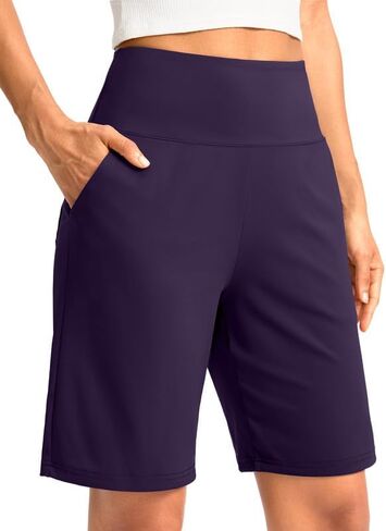 شورت برمودا طويل للنساء من G Gradual مع جيوب، شورت عالي الخصر بطول الركبة للنساء للمشي والتمارين الرياضية in Kuwait