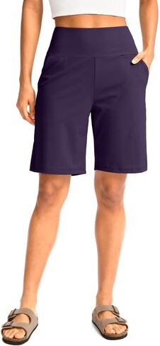 شورت برمودا طويل للنساء من G Gradual مع جيوب، شورت عالي الخصر بطول الركبة للنساء للمشي والتمارين الرياضية in Kuwait