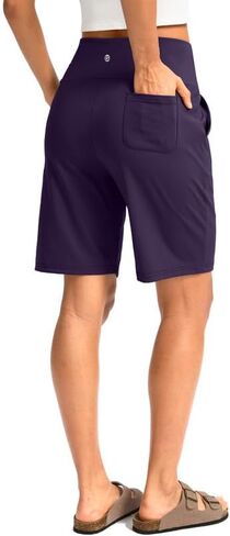 شورت برمودا طويل للنساء من G Gradual مع جيوب، شورت عالي الخصر بطول الركبة للنساء للمشي والتمارين الرياضية in Kuwait