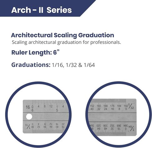 Pacific Arc 6 Inch Architect Scaling Ruler, Graduations in 1/16, 1/32, and 1/65 in Saudi Arabia