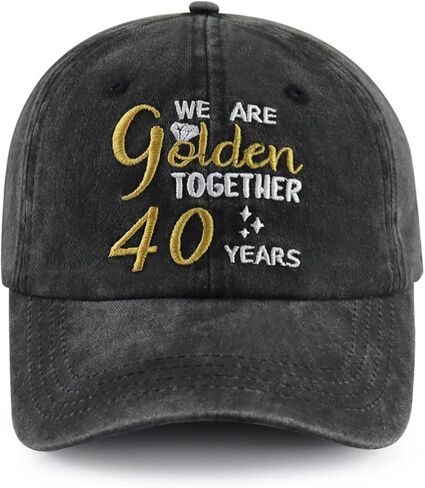 We are Golden Together 10 20 30 40 50 60 Years Hats for Men Women, Adjustable Cotton 50th Wedding Anniversary Baseball Cap in Saudi Arabia