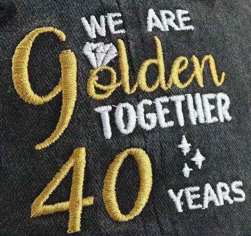 We are Golden Together 10 20 30 40 50 60 Years Hats for Men Women, Adjustable Cotton 50th Wedding Anniversary Baseball Cap in Saudi Arabia