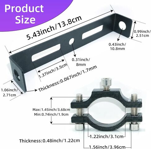 10 مم دراجة نارية بدوره إشارة ضوء قوس، 2 قطعة مؤشر دراجة عالمية مصابيح الأنابيب المشبك ضوء أسود معدن بدوره إشارة شريط يتصاعد بين قوسين حامل الملحقات in Kuwait