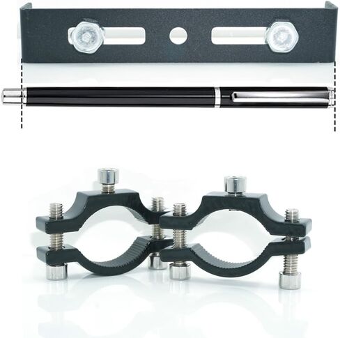 10 مم دراجة نارية بدوره إشارة ضوء قوس، 2 قطعة مؤشر دراجة عالمية مصابيح الأنابيب المشبك ضوء أسود معدن بدوره إشارة شريط يتصاعد بين قوسين حامل الملحقات in Kuwait